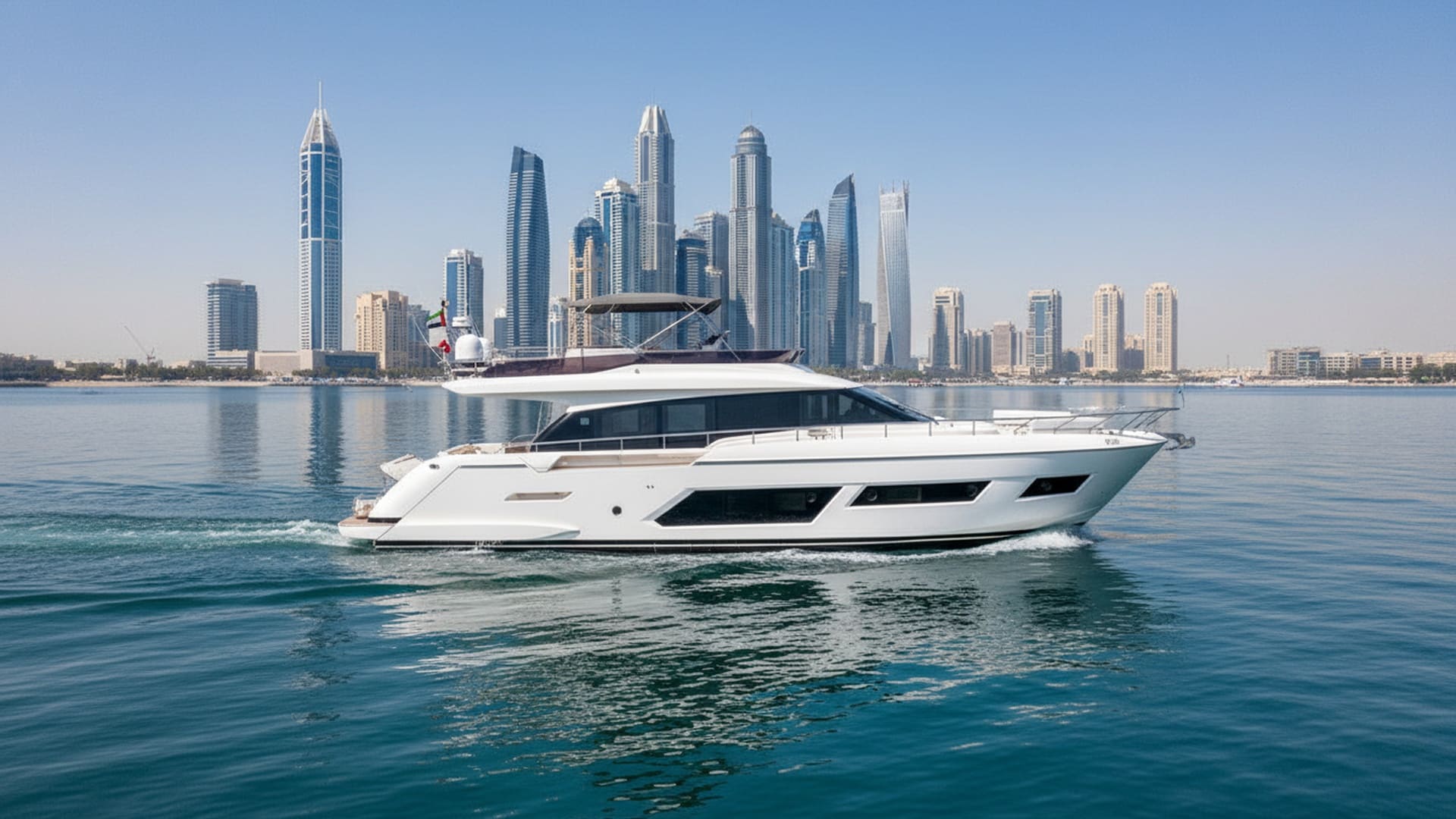 Imperial Duchess 67 ft luxury yacht, Dubai Marina view