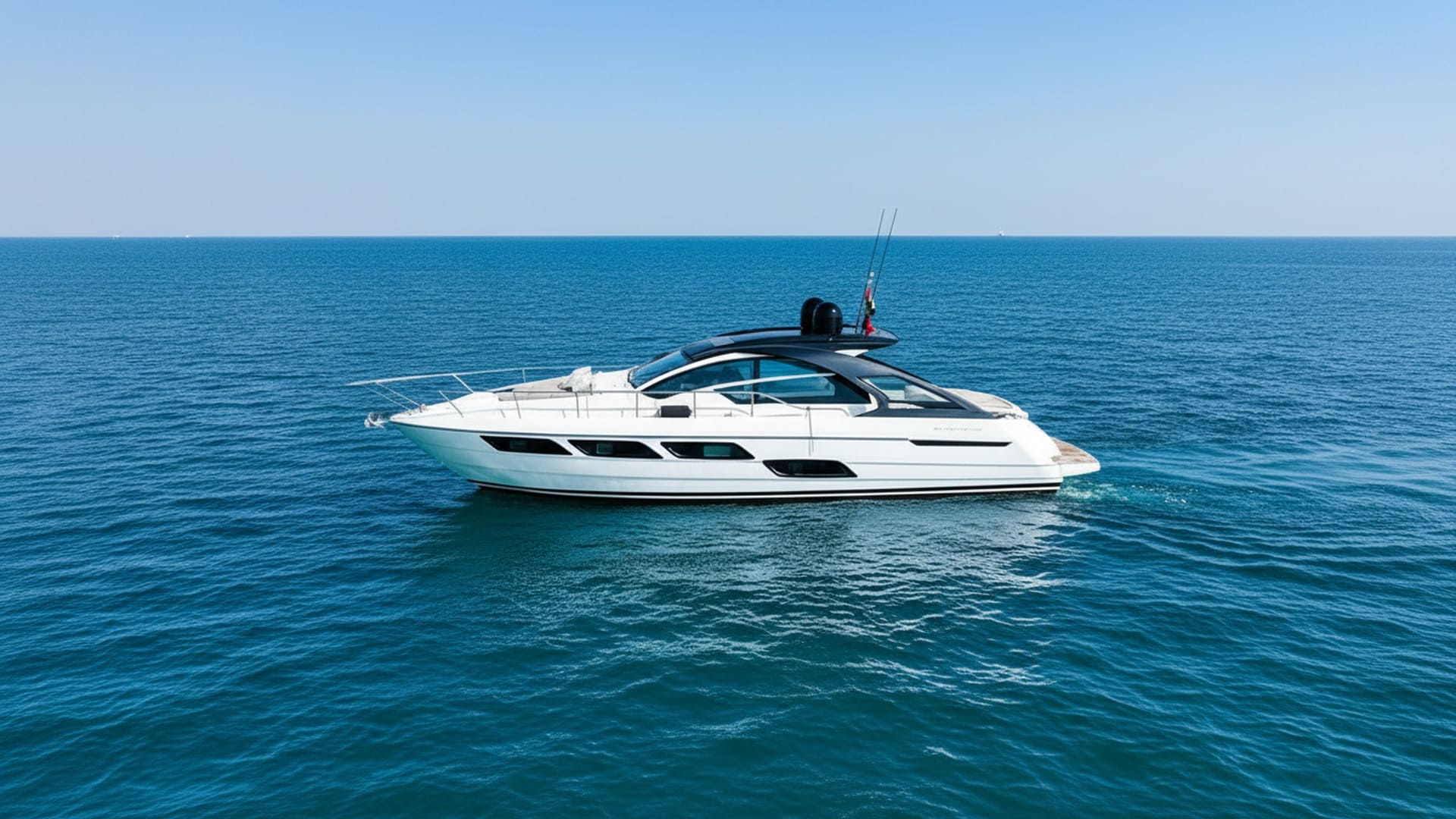 Sleek exterior of Emerald Breeze 52 ft luxury yacht