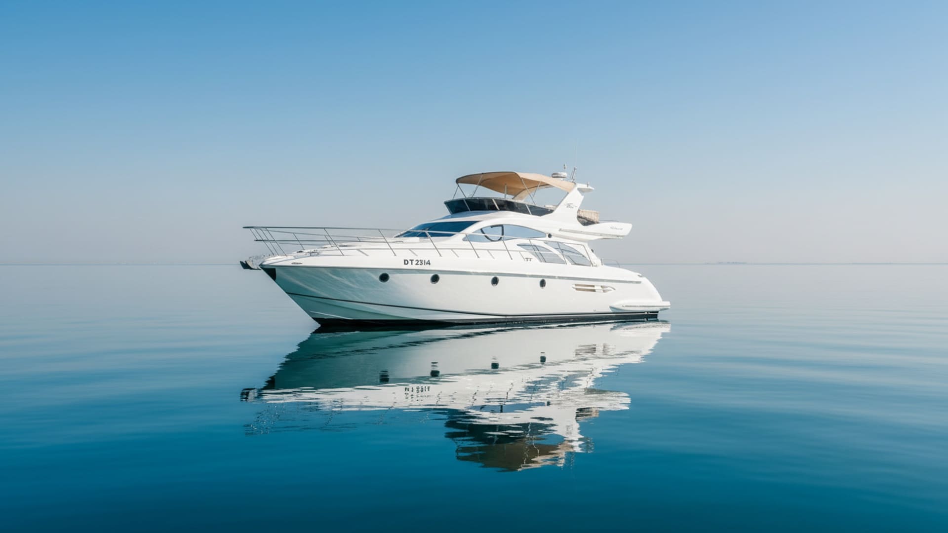 Marina Glory 50 ft yacht exterior, sleek design in Dubai