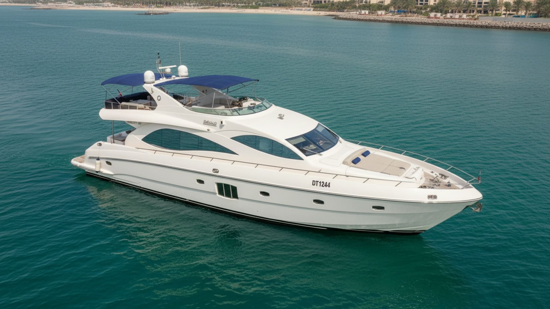 Marina Wind 88 ft aerial view, premium Dubai yacht