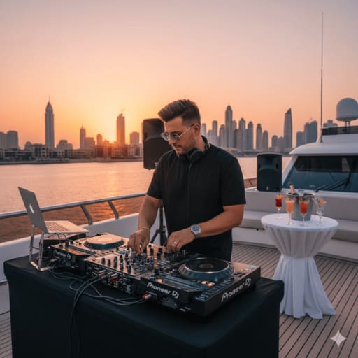 Premium luxury yacht entertainment, DJ, and activities Dubai.