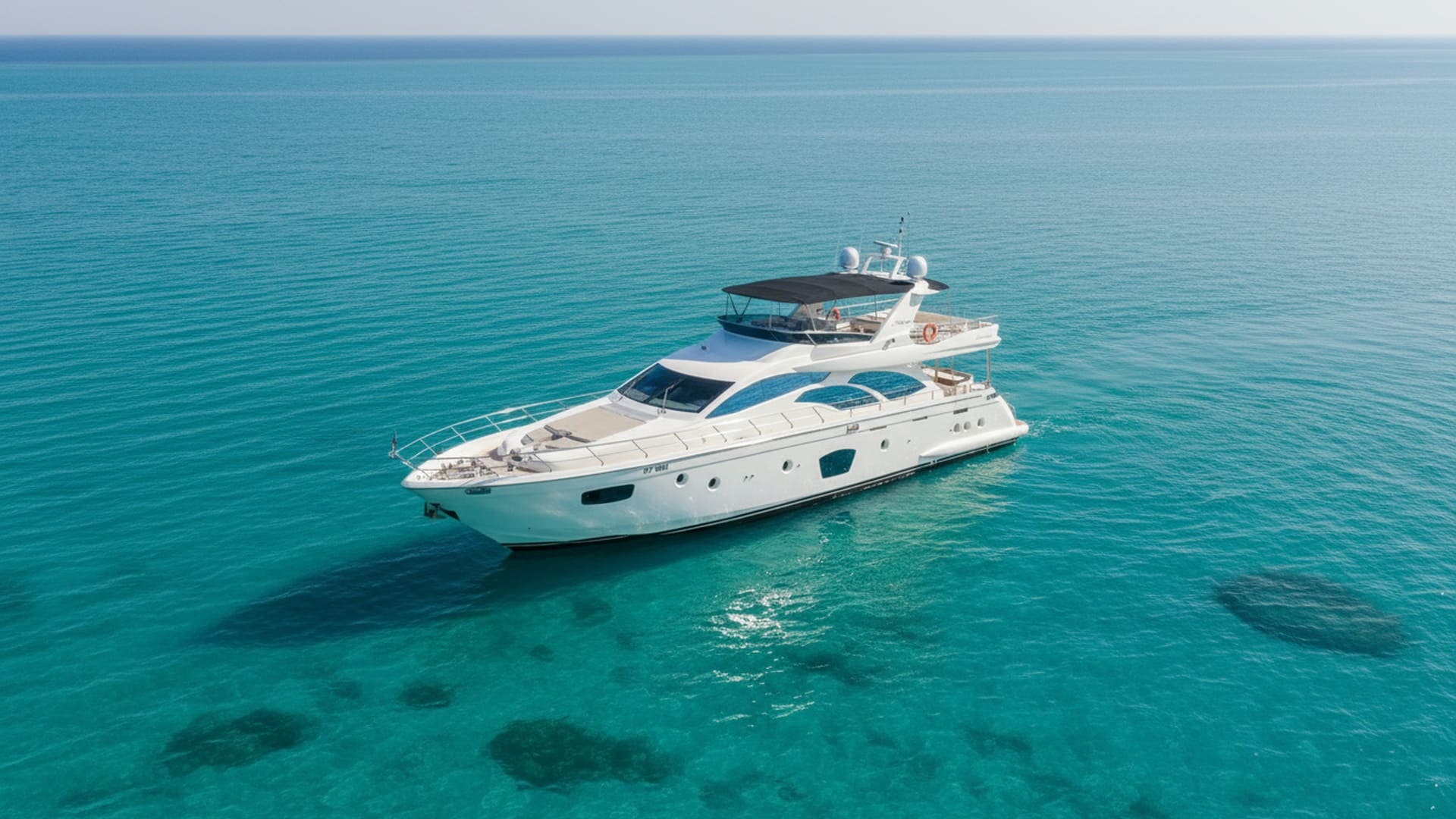 Ocean Lady 75 ft aerial view, premium yacht rental